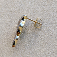 0.48 Ct.Tw. Emerald Natural Diamond Pave Earrings, 14K Yellow Gold Life Style