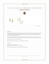 0.20 Ct.Tw.Total Carat Weight Emerald and Natural Diamond Pave Earrings, 14K Yellow Gold Appraisal