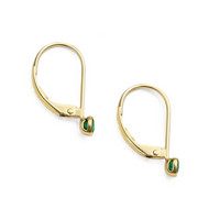 0.23 Ct.Tw. Emerald Bezel Earrings, 14K Yellow Gold Image