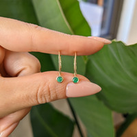 0.23 Ct.Tw. Emerald Bezel Earrings, 14K Yellow Gold Life Style