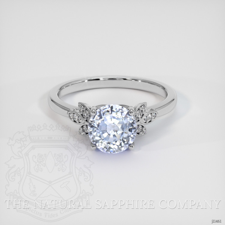 2.65 Ct. Blue Sapphire and Natural Diamond Pave Ring, Platinum 950