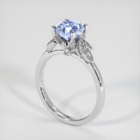 2.65 Ct. Blue Sapphire and Natural Diamond Pave Ring, Platinum 950 Image