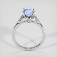 2.65 Ct. Blue Sapphire and Natural Diamond Pave Ring, Platinum 950 Image