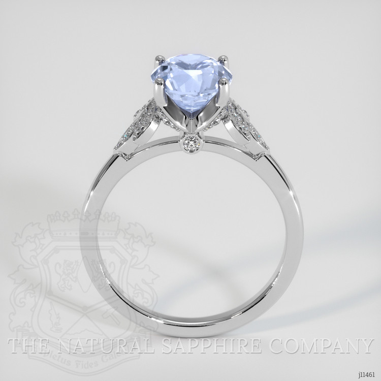 2.65 Ct. Blue Sapphire and Natural Diamond Pave Ring, Platinum 950