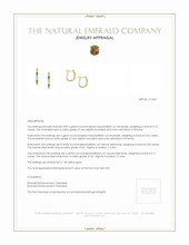 0.10 Ct.Tw.Total Carat Weight Emerald and Natural Diamond Hoops Earrings, 14K Yellow Gold Appraisal