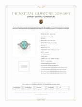 2.32 Ct. Paraiba Tourmaline Natural Diamond Pave Ring, 18K White Gold Scan Report