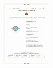 2.32 Ct. Blue Paraiba Tourmaline and Natural Diamond Pave Ring, 18K White Gold Scan Report