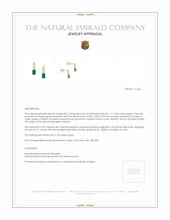 1.11 Ct.Tw. Emerald Natural Diamond Studs Earrings, 14K Yellow Gold Appraisal