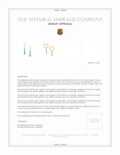 0.16 Ct.Tw.Total Carat Weight Emerald and Natural Diamond Pave Earrings, 14K Yellow Gold Appraisal