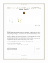 0.30 Ct.Tw.Total Carat Weight Emerald and Natural Diamond Pave Earrings, 14K Yellow Gold Appraisal