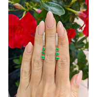 0.30 Ct.Tw. Emerald Emerald Pave Earrings, 14K Yellow Gold Life Style