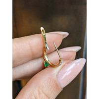 0.30 Ct.Tw. Emerald Emerald Pave Earrings, 14K Yellow Gold Life Style