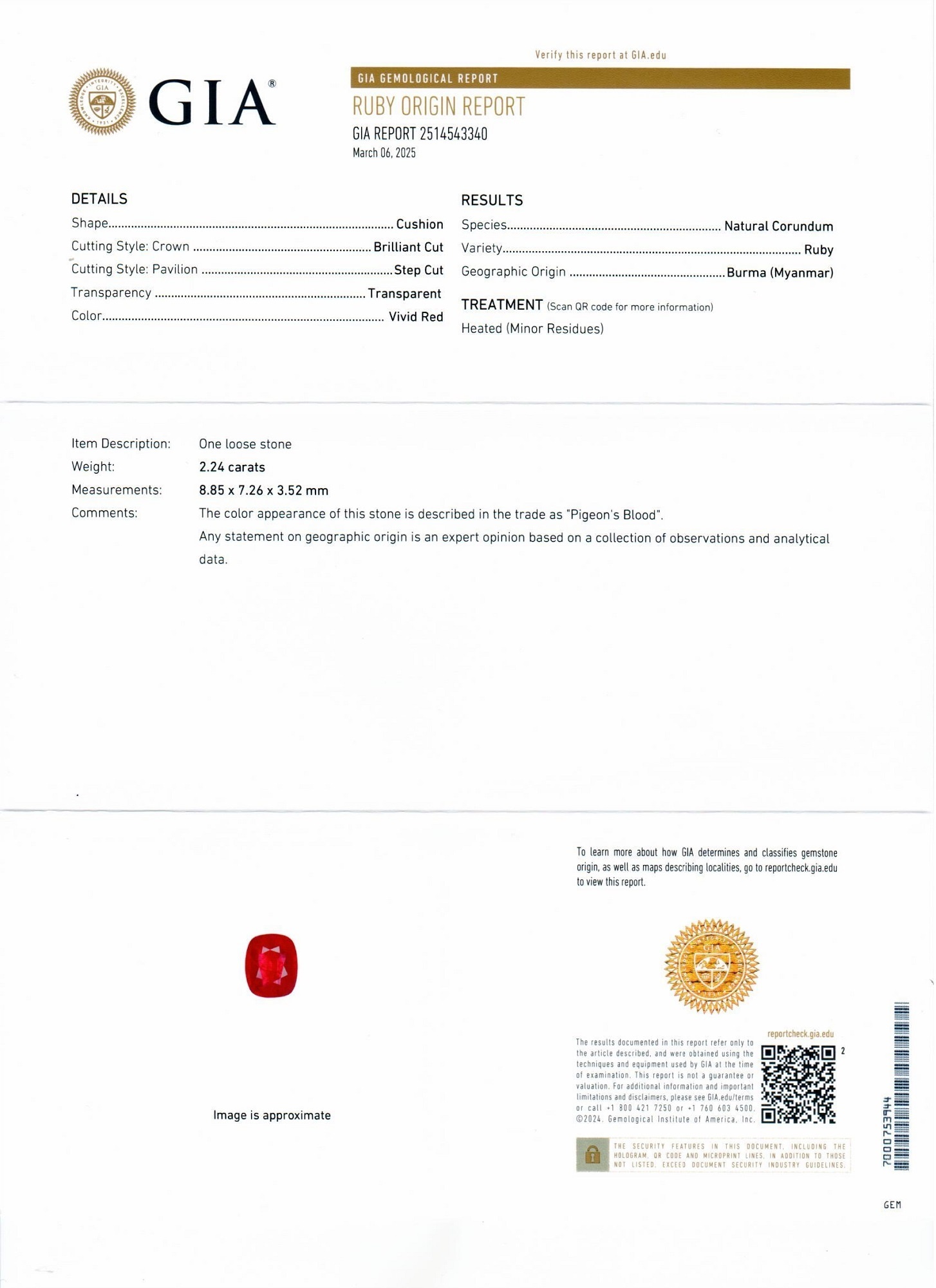 2.24 Ct. Ruby and Natural Diamond Pave Ring, 18K White Gold