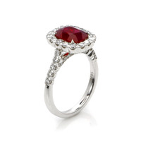 2.24 Ct. Ruby Natural Diamond Pave Ring, 18K White Gold Image
