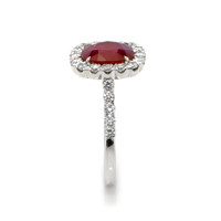 2.24 Ct. Ruby Natural Diamond Pave Ring, 18K White Gold Image
