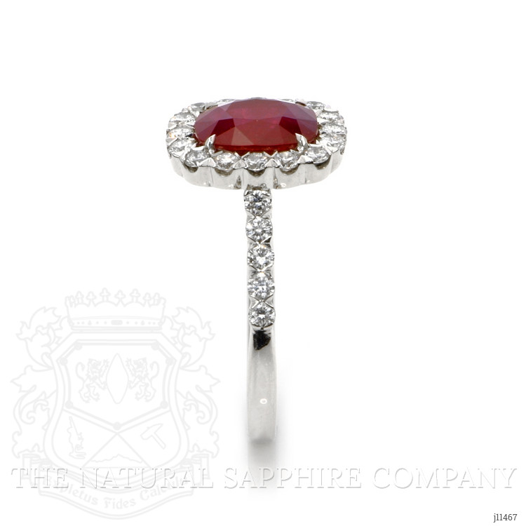 2.24 Ct. Ruby Natural Diamond Pave Ring, 18K White Gold