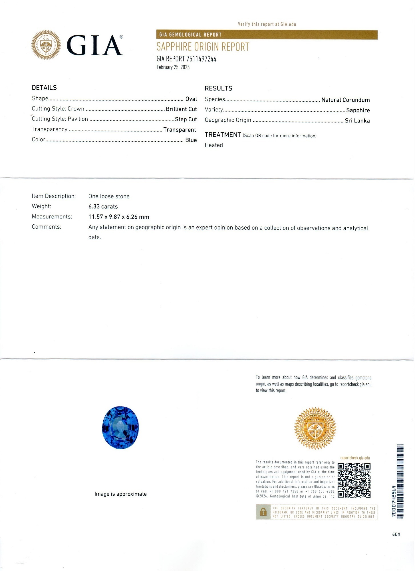 6.33 Ct. Blue Sapphire and Natural Diamond Pave Ring, 18K White Gold
