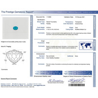 4.09 Ct. Paraiba Tourmaline Natural Diamond Pave Ring, 18K White Gold Scan Report