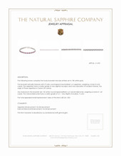 6.04 Ct.Tw.Total Carat Weight Pink Sapphire and Natural Diamond Pave Bracelet, 18K White Gold Appraisal