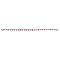 6.04 Ct.Tw. Pink Sapphire and Natural Diamond Pave Bracelet, 18K White Gold Image