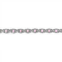 6.04 Ct.Tw. Pink Sapphire and Natural Diamond Pave Bracelet, 18K White Gold Image
