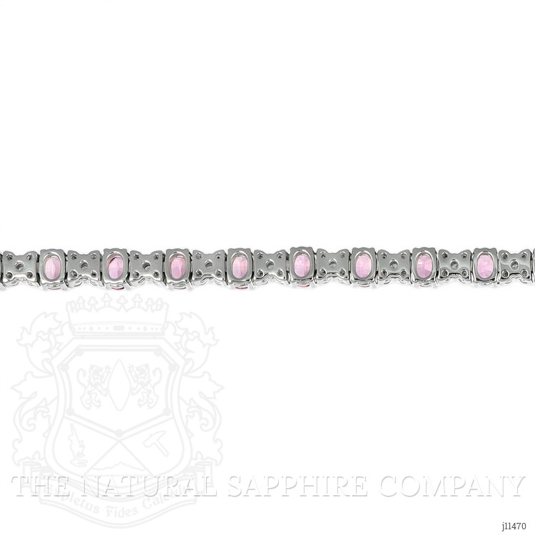 6.04 Ct.Tw. Pink Sapphire and Natural Diamond Pave Bracelet, 18K White Gold