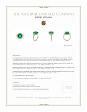 3.51 Ct. Emerald and Natural Diamond Pave Ring, 18K White Gold Appraisal