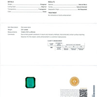 3.51 Ct. Emerald Natural Diamond Pave Ring, 18K White Gold Scan Report