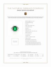 3.51 Ct. Emerald Natural Diamond Pave Ring, 18K White Gold Scan Report