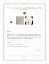 11.07 Ct. Emerald and Natural Diamond Pave Pendant, 14K Yellow Gold Appraisal
