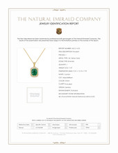 11.07 Ct. Emerald and Natural Diamond Pave Pendant, 14K Yellow Gold Scan Report