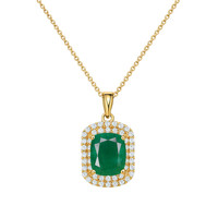 11.07 Ct. Emerald 14K Yellow Gold pendant