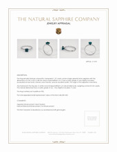 1.37 Ct. Greenish Blue Sapphire and Natural Diamond Pave Ring, Platinum 950 Appraisal