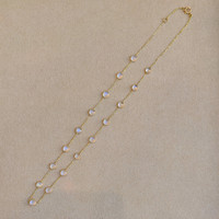 10.05 Ct. Moonstone Bezel Necklace, 14K Yellow Gold Image