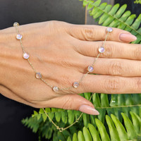 10.05 Ct. Moonstone Bezel Necklace, 14K Yellow Gold Life Style