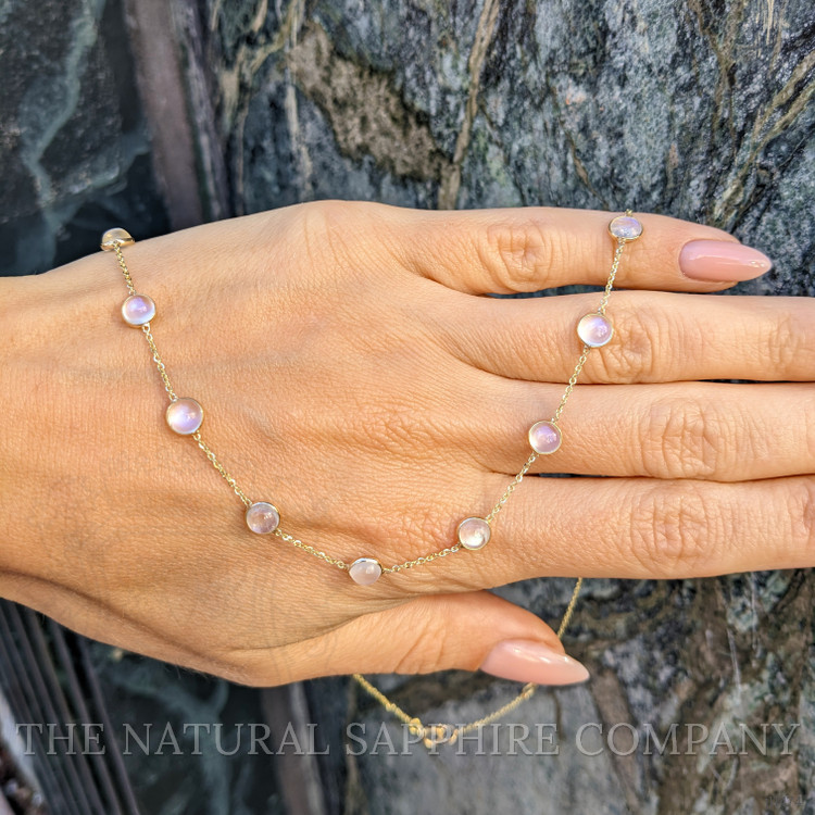 10.05 Ct. Moonstone Bezel Necklace, 14K Yellow Gold