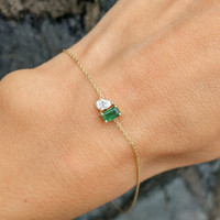 0.30 Ct.Tw. Emerald 14K Yellow Gold bracelet