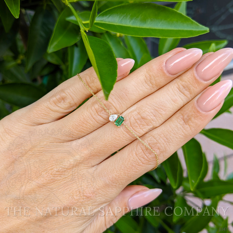 0.45 Ct.Tw. Emerald Accent Stones Bracelet, 14K Yellow Gold