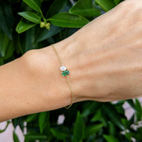 0.45 Ct.Tw. Emerald Accent Stones Bracelet, 14K Yellow Gold Life Style