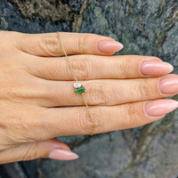 0.45 Ct.Tw. Emerald Accent Stones Bracelet, 14K Yellow Gold Life Style