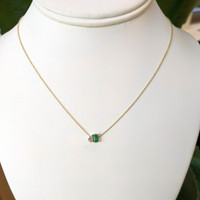 0.34 Ct. Emerald 14K Yellow Gold necklace
