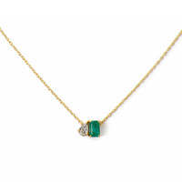 0.34 Ct. Emerald 14K Yellow Gold necklace