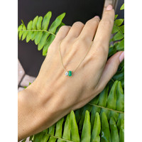 0.48 Ct. Emerald Accent Stones Necklace, 14K Yellow Gold Life Style