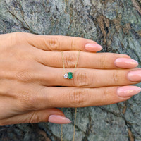 0.48 Ct. Emerald Accent Stones Necklace, 14K Yellow Gold Life Style