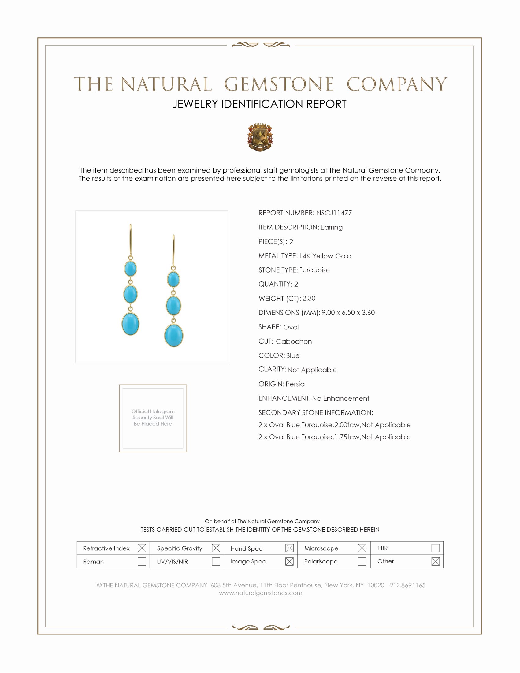 2.30 Ct.Tw. Turquoise Turquoise Bezel Earrings, 14K Yellow Gold