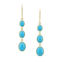 2.30 Ct.Tw. Turquoise 14K Yellow Gold earring