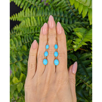 2.30 Ct.Tw. Turquoise Turquoise Bezel Earrings, 14K Yellow Gold Life Style