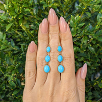 2.30 Ct.Tw. Turquoise Turquoise Bezel Earrings, 14K Yellow Gold Life Style