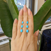 2.30 Ct.Tw. Turquoise Turquoise Bezel Earrings, 14K Yellow Gold Life Style