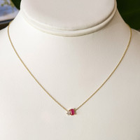 0.37 Ct. Ruby 14K Yellow Gold necklace